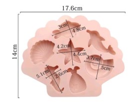 Molde silicona 7 animales fondo del mar 